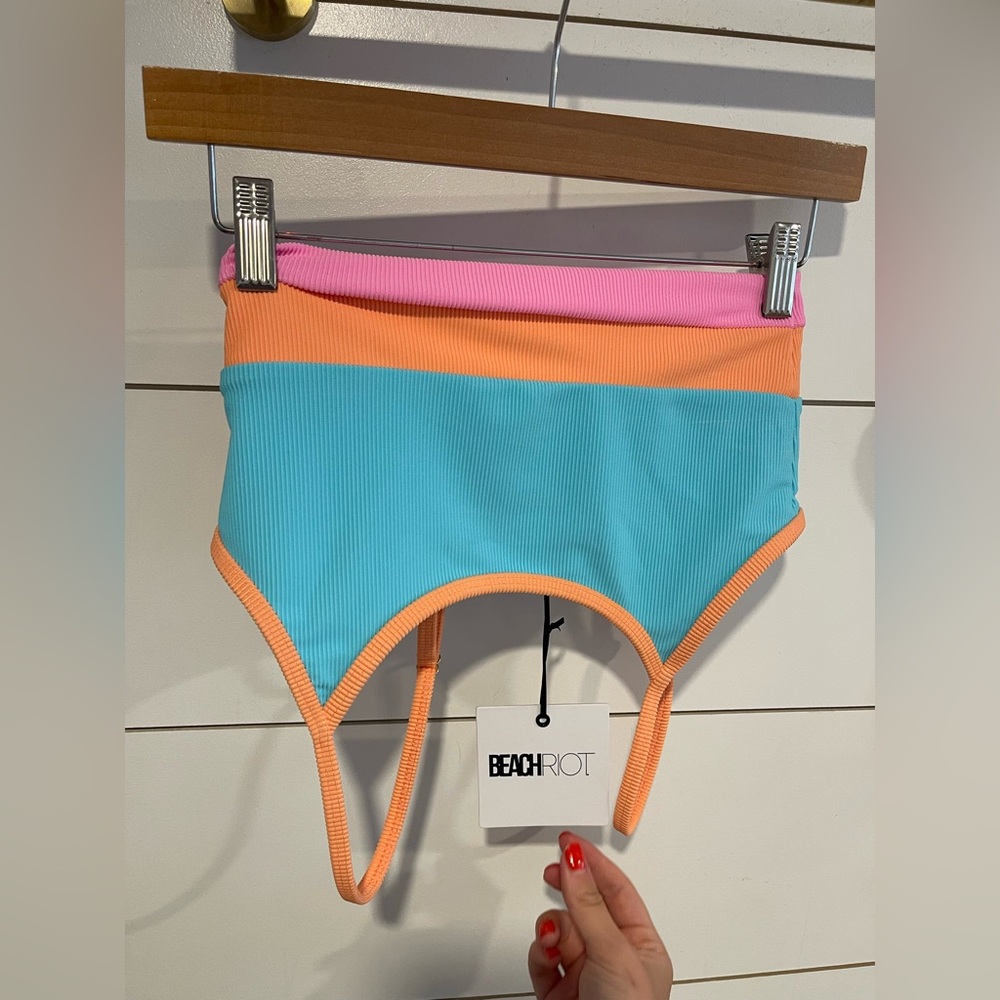Beach Riot | Eva Bikini Top Crush Colorblock | Blue/Pink/Orange - Picture 6 of 7